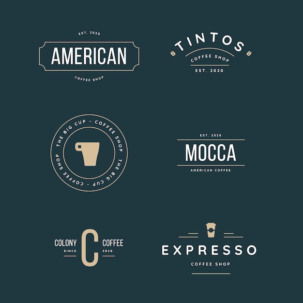 Vector coffee shop retro logo collection