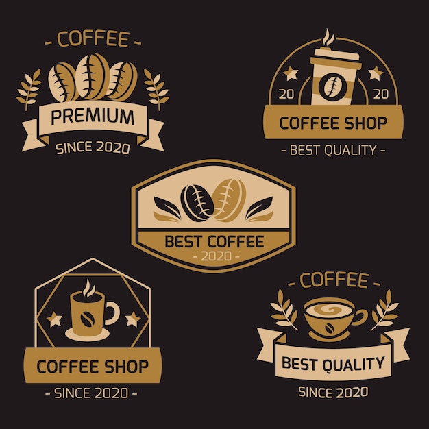 Vettore collezione di logo retrò caffetteria