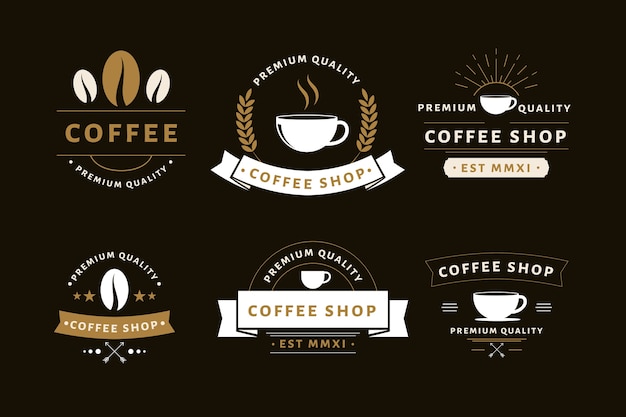 Coffee shop retro logo pack