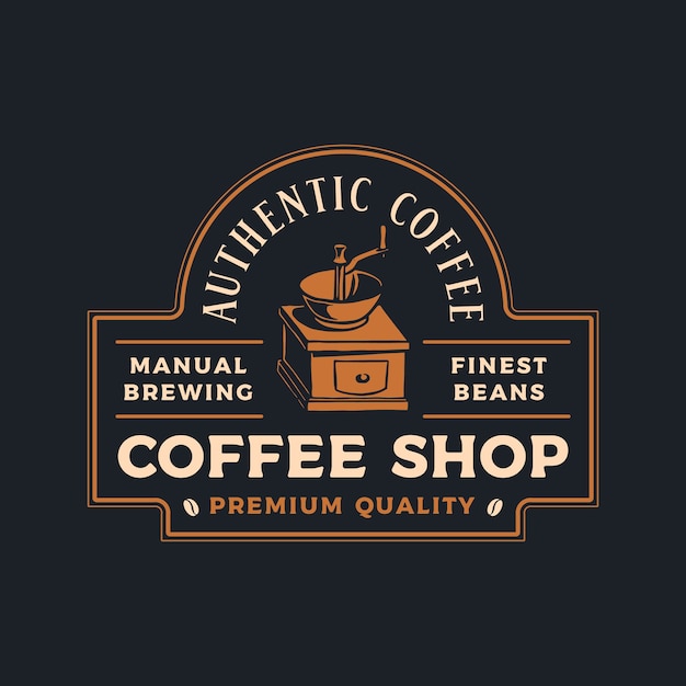 커피 숍 레트로 로고