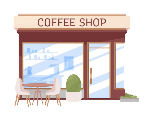 Coffee shop semi flat color vector object