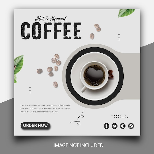 Vector coffee shop social media post template