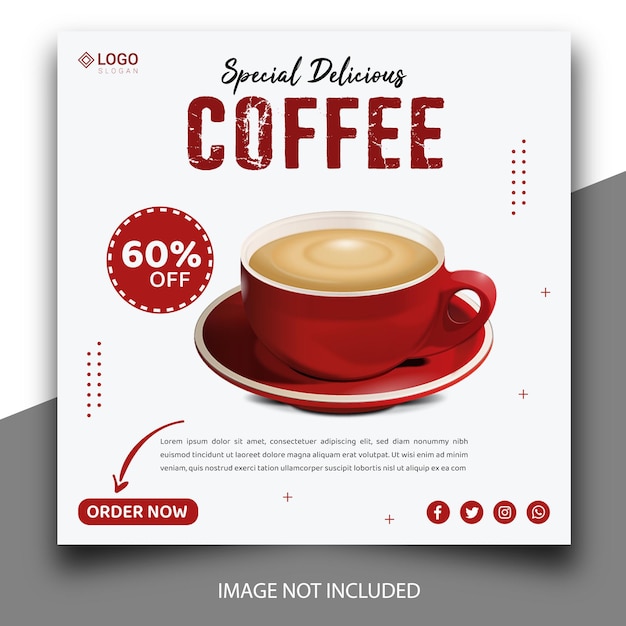 Coffee shop social media post template