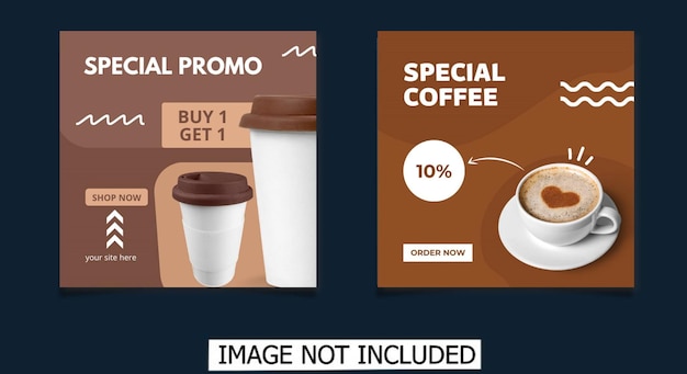 Coffee shop social media post template