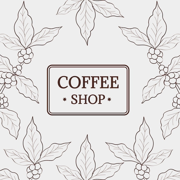 Vector coffee shop square banner new 2