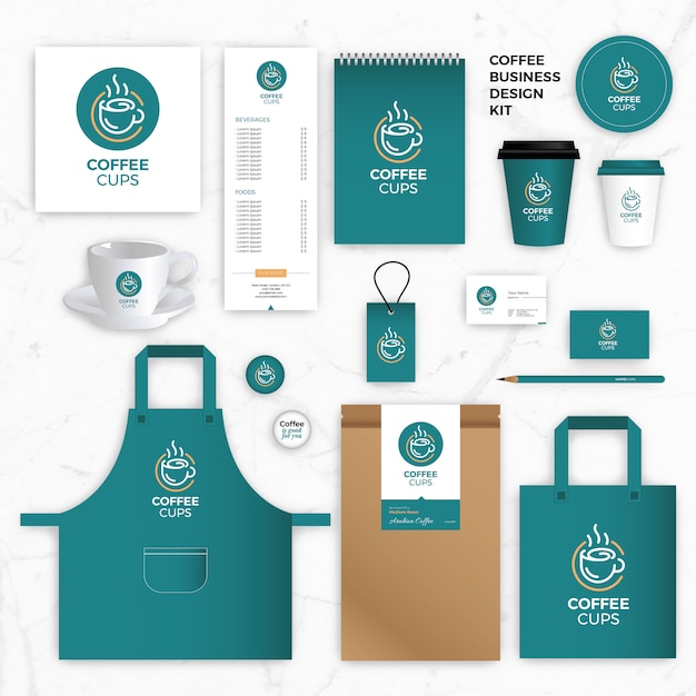 Coffee shop stationery mockup