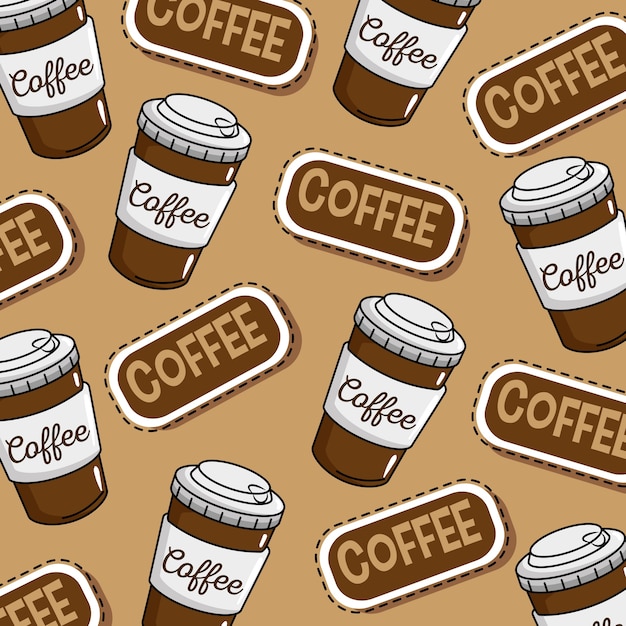 Coffee shop stickers pop art