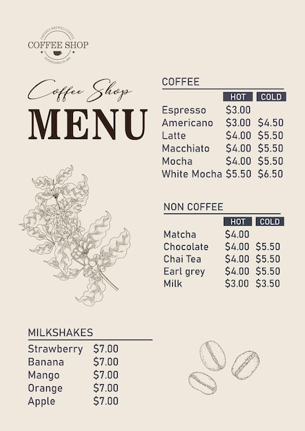 coffee shop template design