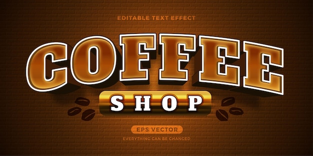 Vector coffee shop text effect