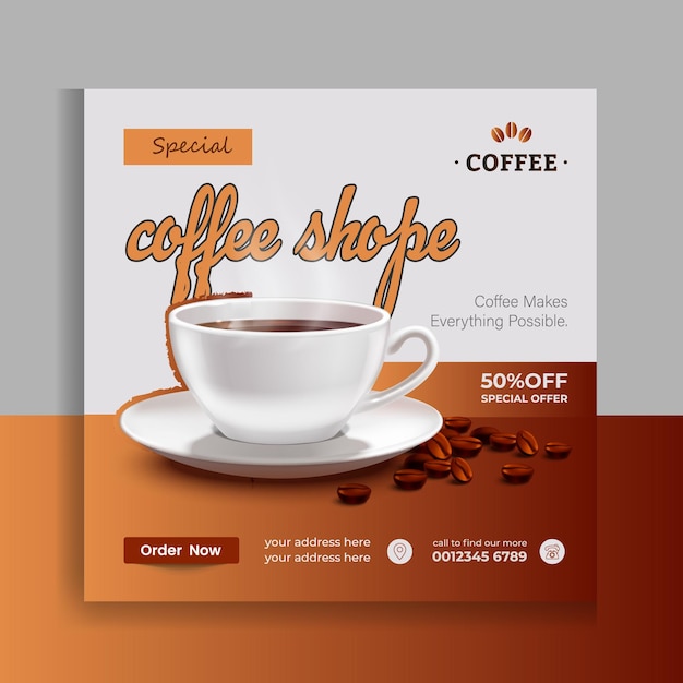 コーヒーソーシャルメディア投稿ベクトルと言うコーヒーショップ