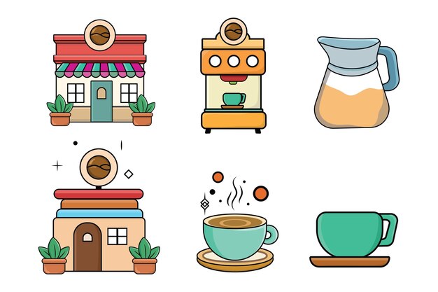 Coffee shop vector element illustration