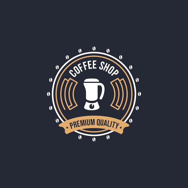 Кофейня винтажная эмблема логотип