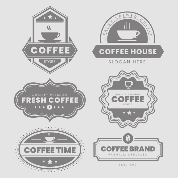 Coffee shop vintage logo pack