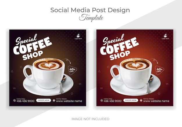 Vector coffee social media post design template