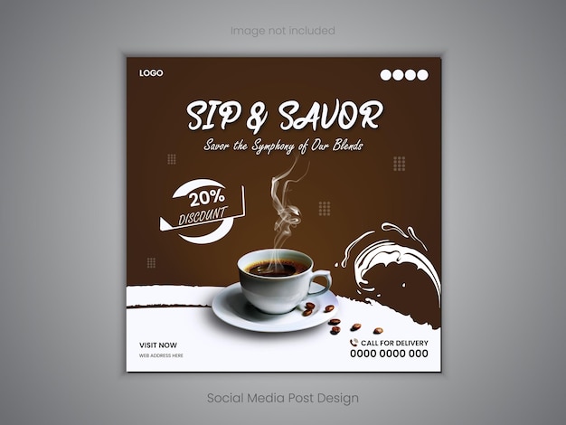 Vector coffee social media post design