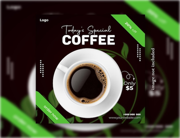 Vector coffee social media post design