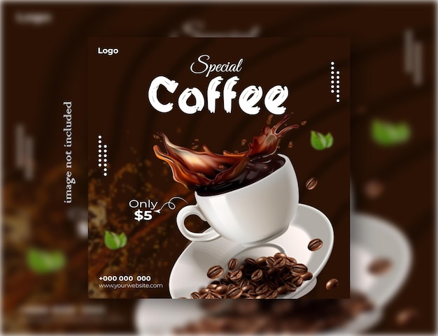 coffee social media post design