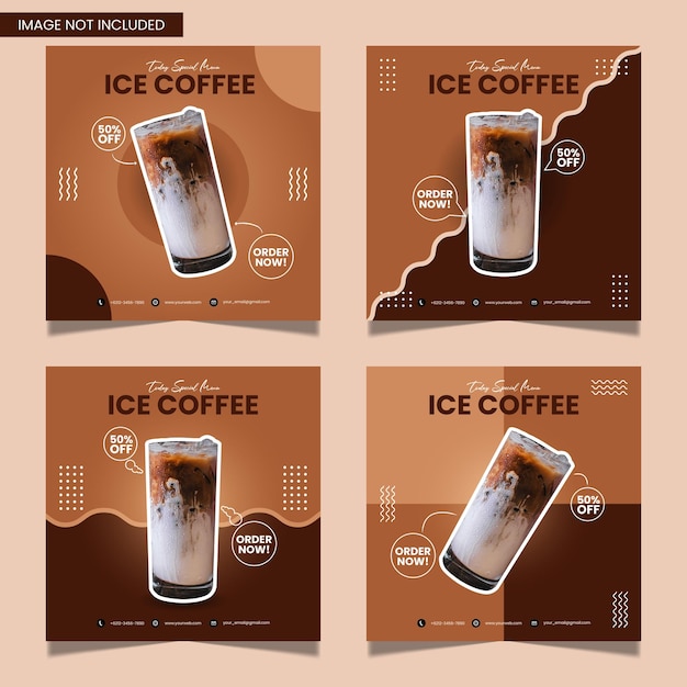 Vector coffee social media post flat design