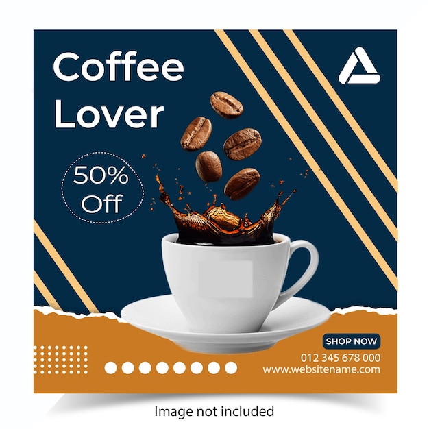 Coffee social media post template design