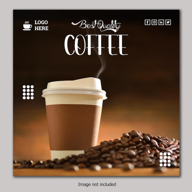 coffee social media post template