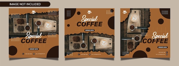 Vector coffee social media post