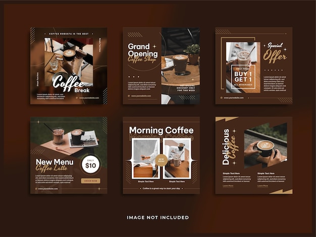 Vector coffee social media promotion template