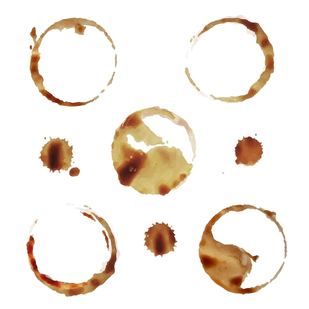 Vector coffee stain set