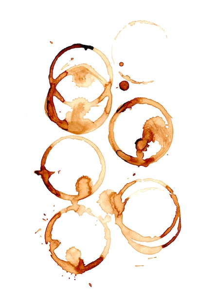 Vector coffee stain set