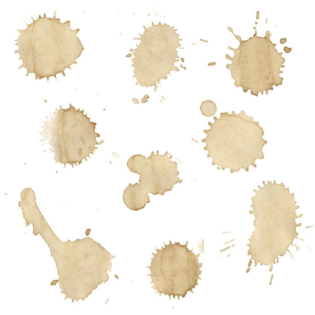 Vector coffee stains collection