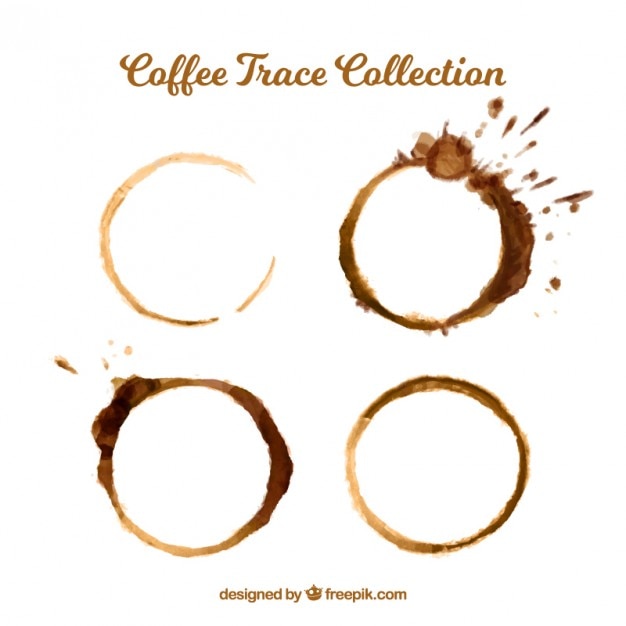 Vector coffee stains set with splashes