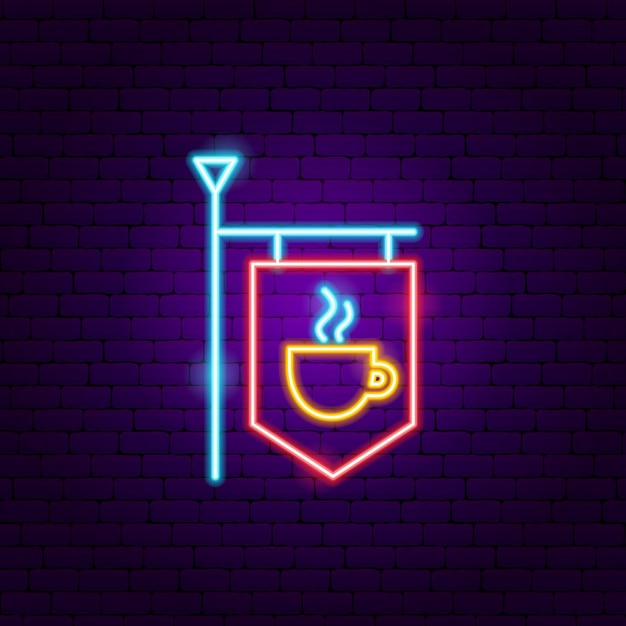 Vector coffee street neon sign