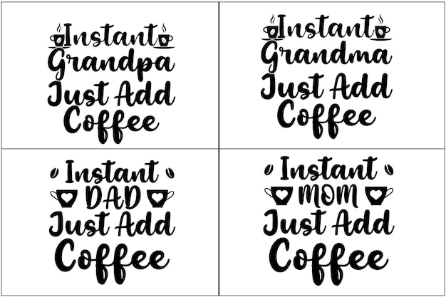 Vector coffee svg bundle or coffee typography t shirt design