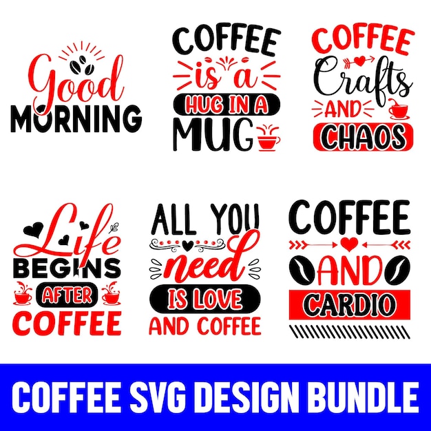 Vettore citazioni di caffè svg pacchetto caffè svg tazza svg tazza svg pacchetto caffè citazione svg tazza citazione svg