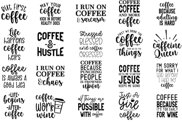 Coffee SVG Quotes Design Bundle