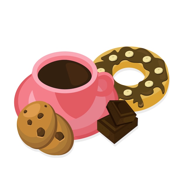 Coffee and sweets background