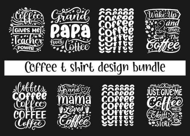 Coffee t shirt design bundle vector for print on demand