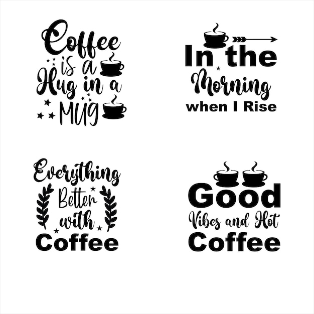 Vettore t-shirt design bundle di caffè