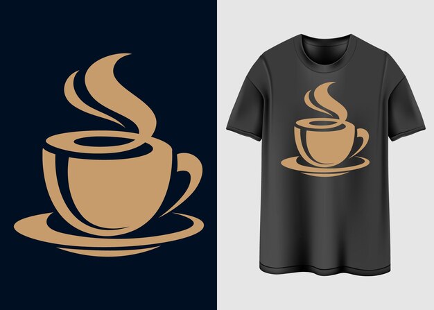 Vettore t-shirt da caffè design