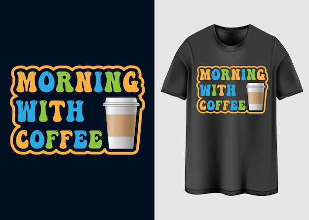 Vettore t-shirt da caffè design