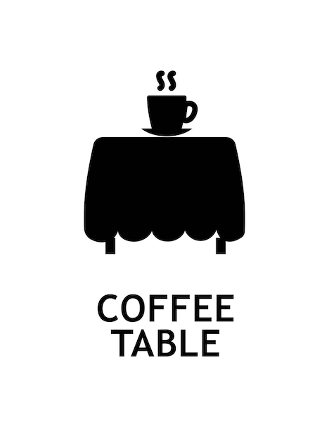 커피 테이블 블랙 아이콘