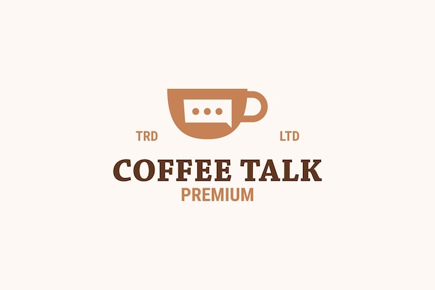 Coffee talk chat icon logo design