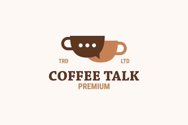 Coffee talk chat icon logo design