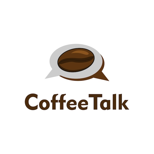 Coffee talk logo кофейная чашка и пузырь речи в чате идеально подходят для бизнеса кафе