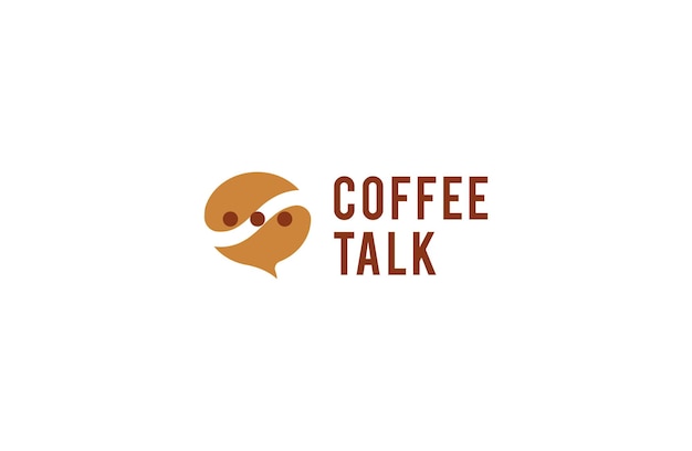 Coffee talk logo coffee mug discussion logo template icon with fun style