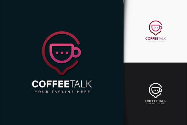 Дизайн логотипа coffee talk с градиентом