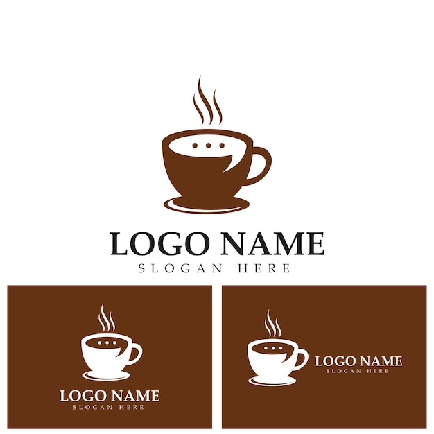 Coffee talk logo vector icon illustration