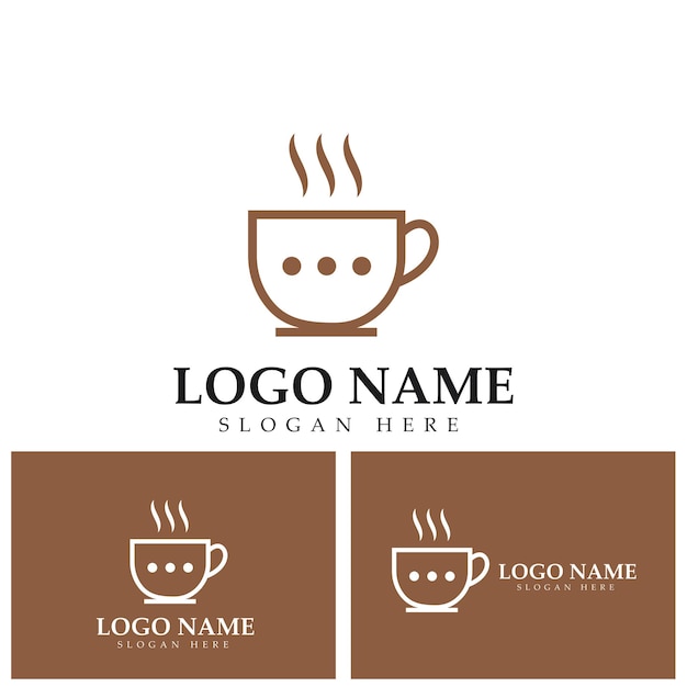 Coffee talk logo vector icon illustration