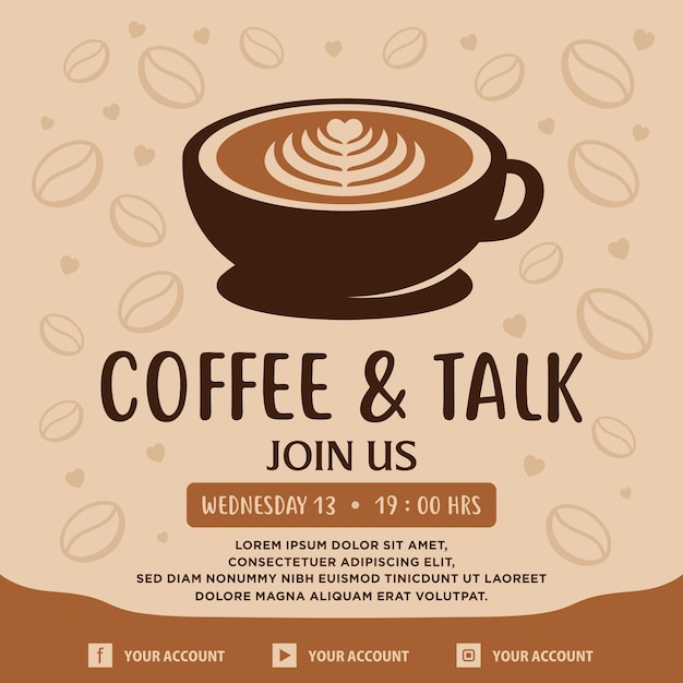 Coffee and talk social media post