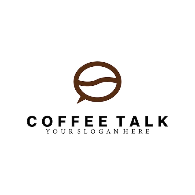 Coffee talk vector logo design