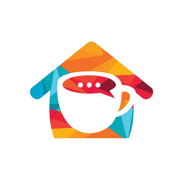 Disegno del logo vettoriale di caffè parlare